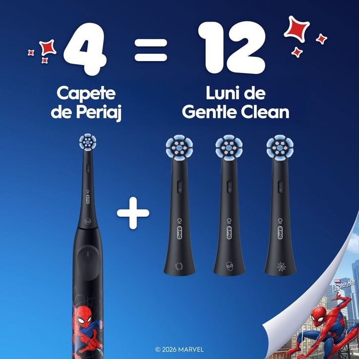 Rezerve periuta de dinti electrica ORAL-B iO Kids Disney Spiderman, 4buc, negru WALTI