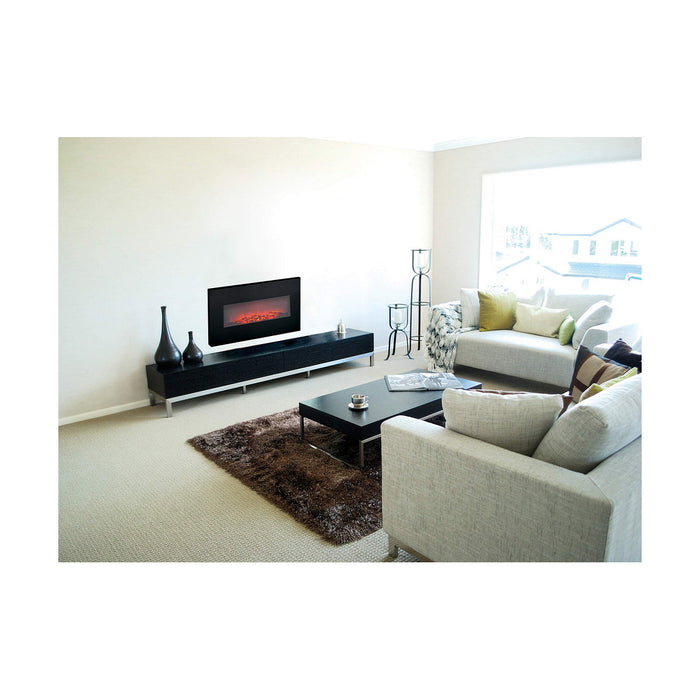 Șemineu electric decorativ de perete Classic Fire Memphis Negru 1800 W 66 x 13 x 46 cm - WALTI WALTI