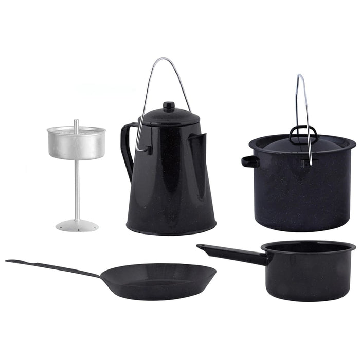 Esschert Design Set de gătit pentru exterior, 4 piese, negru, FF215 - WALTI WALTI