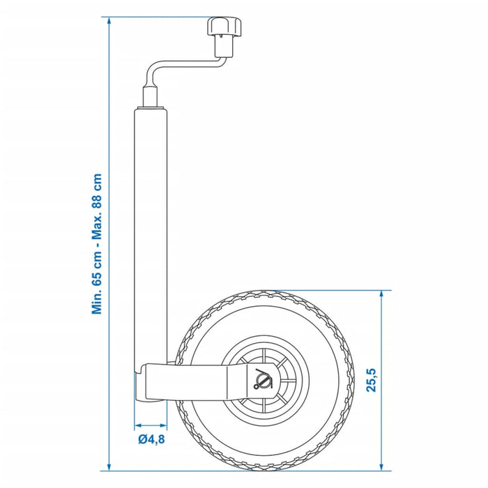 ProPlus Roată de manevră 48 mm cu anvelopă pneumatică 20x8,5cm 341507 - WALTI WALTI