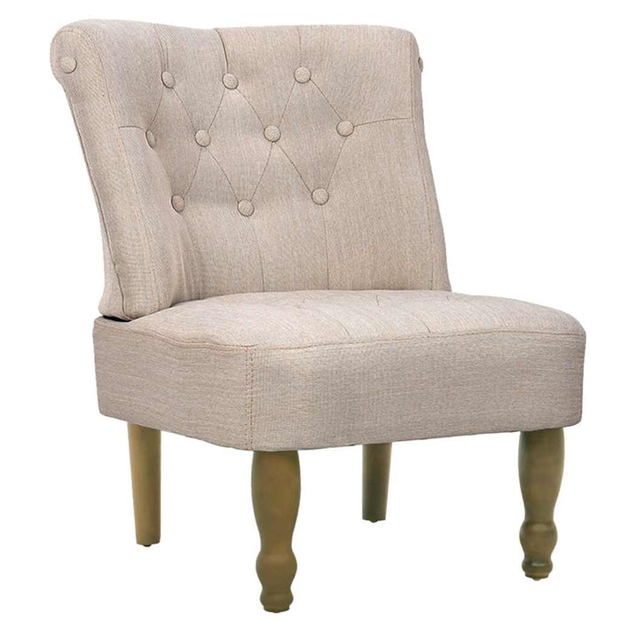 Scaun în stil franțuzesc, crem, material textil WALTI