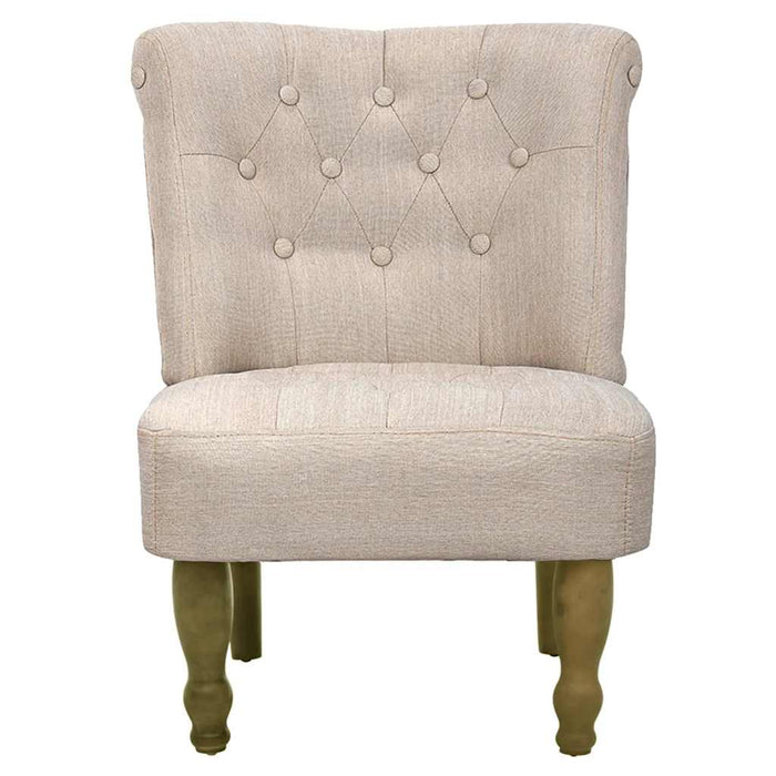 Scaun în stil franțuzesc, crem, material textil WALTI
