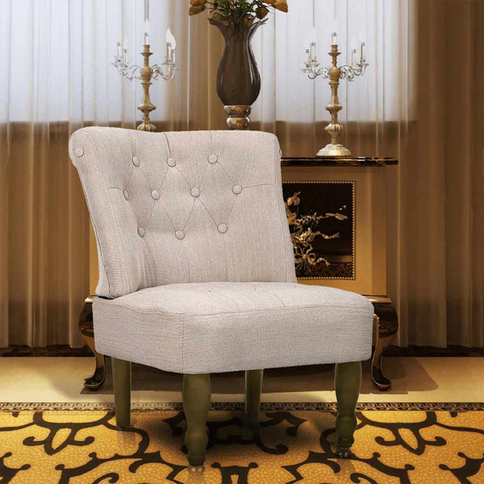 Scaun în stil franțuzesc, crem, material textil WALTI