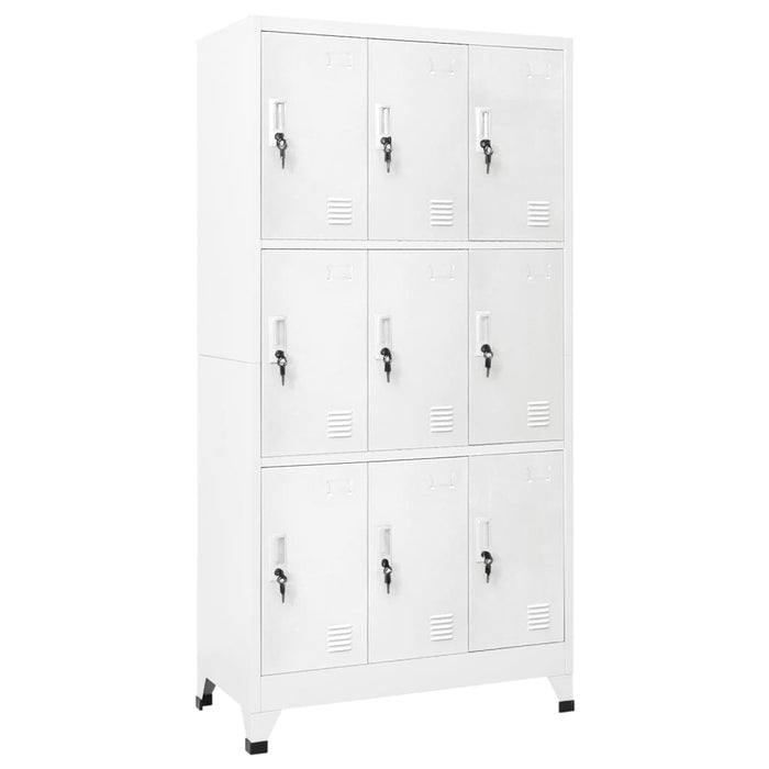 Dulap vestiar cu 9 compartimente, oțel, 90 x 45 x 180 cm, gri - WALTI WALTI