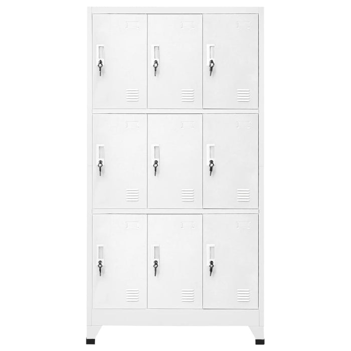Dulap vestiar cu 9 compartimente, oțel, 90 x 45 x 180 cm, gri - WALTI WALTI