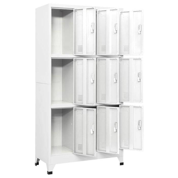 Dulap vestiar cu 9 compartimente, oțel, 90 x 45 x 180 cm, gri - WALTI WALTI