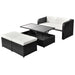 Set mobilier de grădină cu perne, 4 piese, negru, poliratan - WALTI WALTI