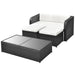 Set mobilier de grădină cu perne, 4 piese, negru, poliratan - WALTI WALTI
