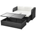Set mobilier de grădină cu perne, 4 piese, negru, poliratan - WALTI WALTI