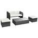 Set mobilier de grădină cu perne, 4 piese, negru, poliratan - WALTI WALTI