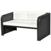 Set mobilier de grădină cu perne, 4 piese, negru, poliratan - WALTI WALTI