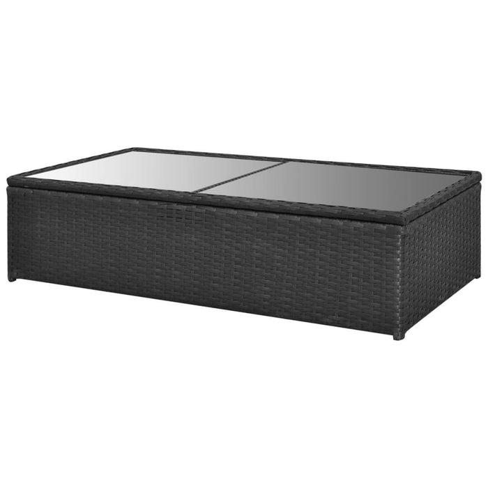 Set mobilier de grădină cu perne, 4 piese, negru, poliratan - WALTI WALTI