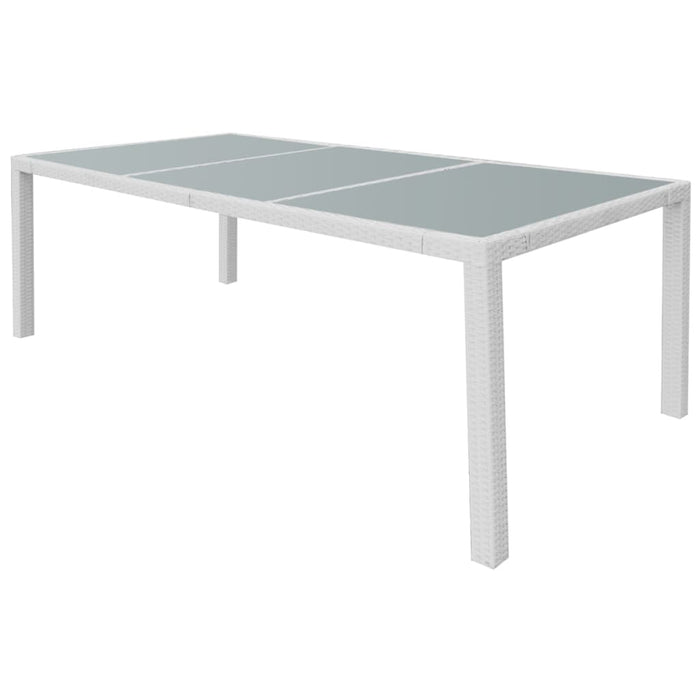 Set mobilier de exterior, 9 piese, alb crem, poliratan WALTI