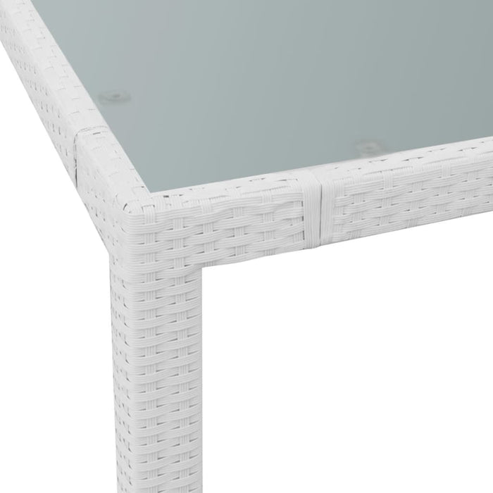 Set mobilier de exterior, 9 piese, alb crem, poliratan WALTI