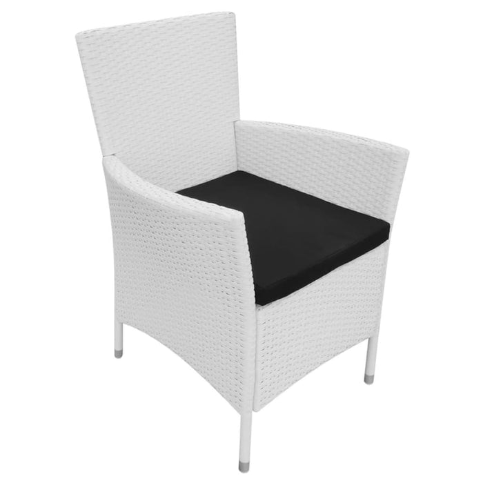 Set mobilier de exterior, 9 piese, alb crem, poliratan WALTI