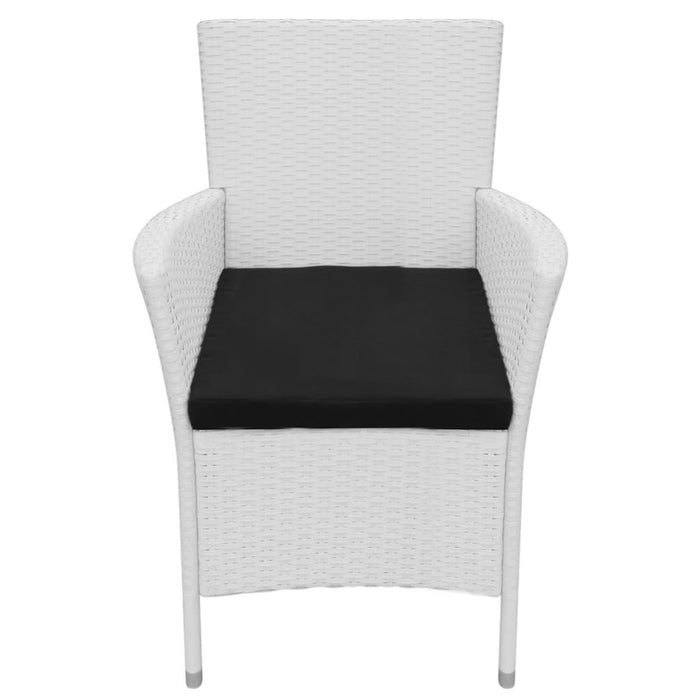 Set mobilier de exterior, 9 piese, alb crem, poliratan WALTI