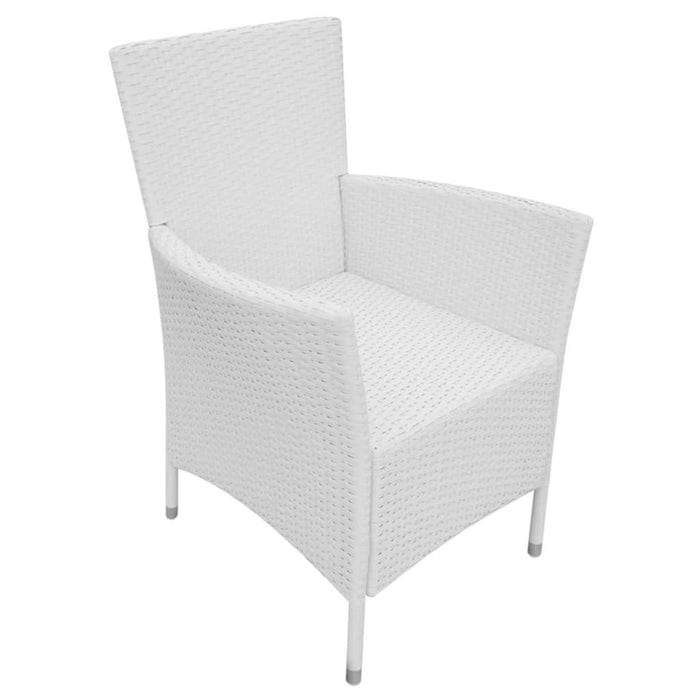 Set mobilier de exterior, 9 piese, alb crem, poliratan WALTI