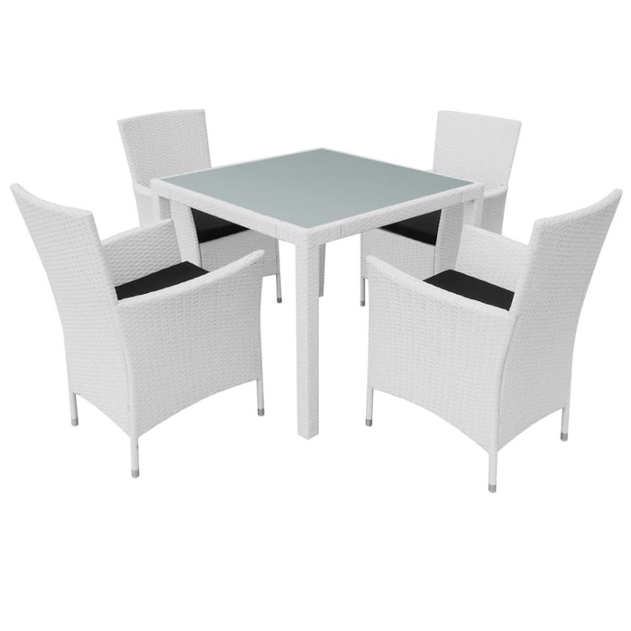 Set mobilier de exterior, 5 piese, alb crem, poliratan - WALTI WALTI