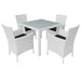 Set mobilier de exterior, 5 piese, alb crem, poliratan - WALTI WALTI