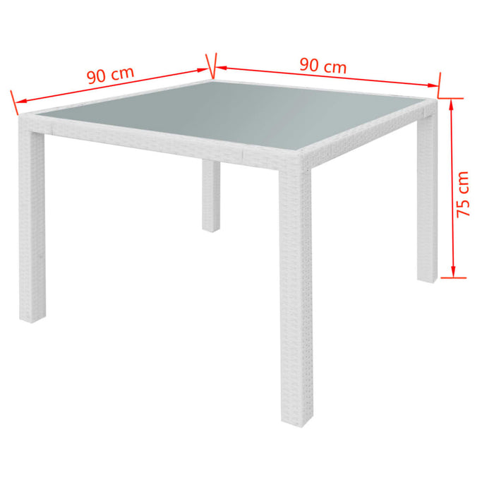 Set mobilier de exterior, 5 piese, alb crem, poliratan - WALTI WALTI