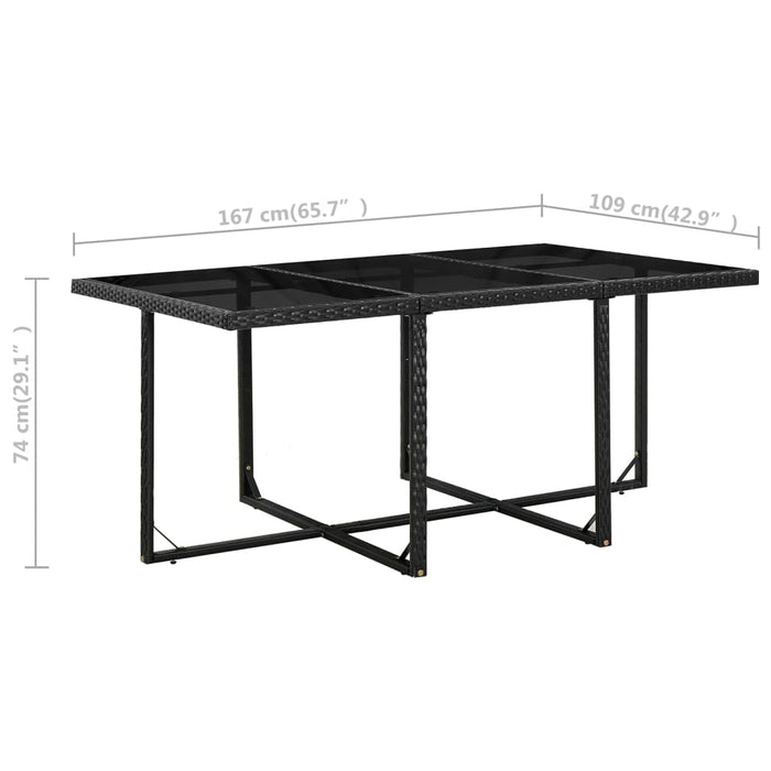Set mobilier de exterior cu perne, 11 piese, negru, poliratan - WALTI WALTI