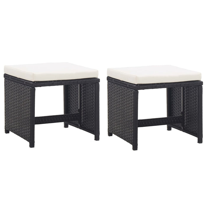 Set mobilier de exterior cu perne, 11 piese, negru, poliratan - WALTI WALTI