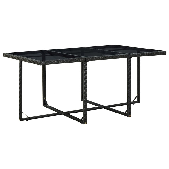 Set mobilier de exterior cu perne, 11 piese, negru, poliratan - WALTI WALTI