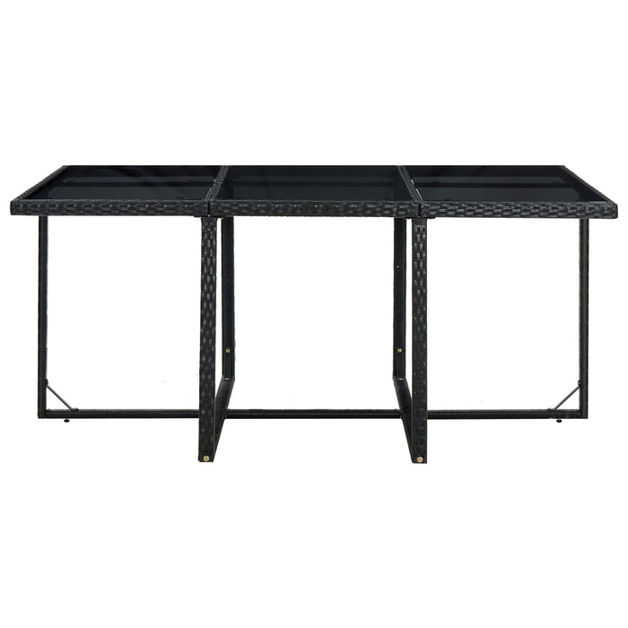 Set mobilier de exterior cu perne, 11 piese, negru, poliratan - WALTI WALTI