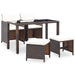Set mobilier de exterior cu perne, 5 piese, maro, poliratan - WALTI WALTI