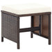 Set mobilier de exterior cu perne, 5 piese, maro, poliratan - WALTI WALTI