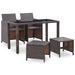 Set mobilier de exterior cu perne, 5 piese, maro, poliratan - WALTI WALTI