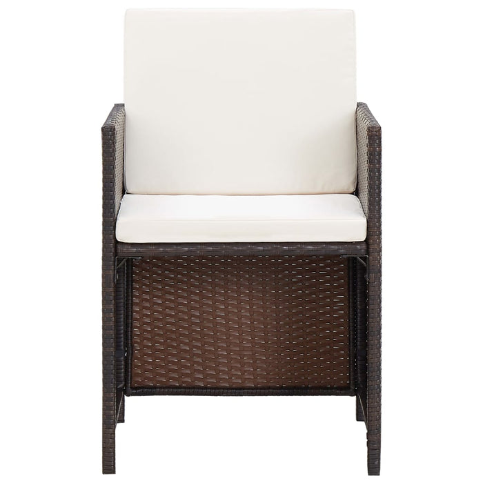 Set mobilier de exterior cu perne, 5 piese, maro, poliratan - WALTI WALTI