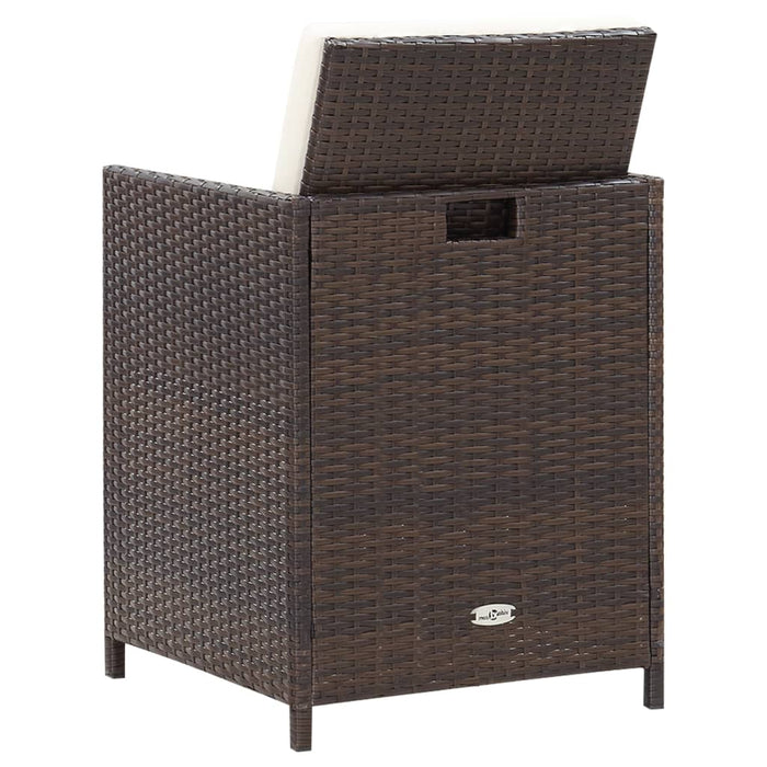 Set mobilier de exterior cu perne, 5 piese, maro, poliratan - WALTI WALTI