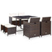 Set mobilier de exterior cu perne, 9 piese, maro, poliratan - WALTI WALTI