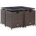 Set mobilier de exterior cu perne, 9 piese, maro, poliratan - WALTI WALTI