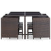 Set mobilier de exterior cu perne, 9 piese, maro, poliratan - WALTI WALTI
