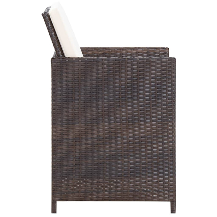 Set mobilier de exterior cu perne, 9 piese, maro, poliratan - WALTI WALTI