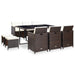 Set mobilier de exterior cu perne, 11 piese, maro, poliratan - WALTI WALTI
