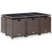 Set mobilier de exterior cu perne, 11 piese, maro, poliratan - WALTI WALTI