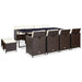 Set mobilier de exterior cu perne, 13 piese, maro, poliratan - WALTI WALTI