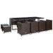 Set mobilier de exterior cu perne, 13 piese, maro, poliratan - WALTI WALTI