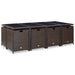 Set mobilier de exterior cu perne, 13 piese, maro, poliratan - WALTI WALTI