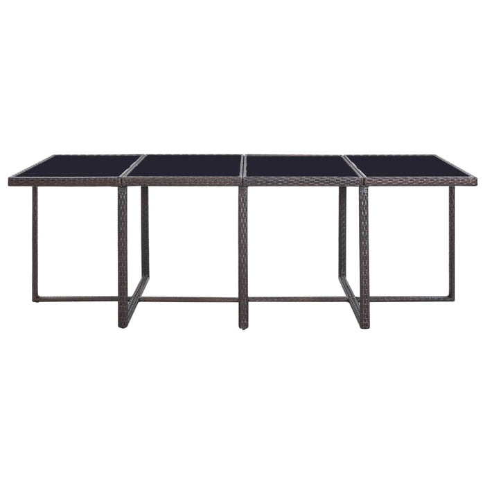 Set mobilier de exterior cu perne, 13 piese, maro, poliratan - WALTI WALTI