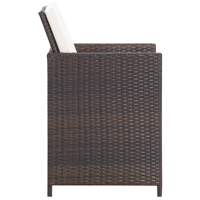 Set mobilier de exterior cu perne, 13 piese, maro, poliratan - WALTI WALTI