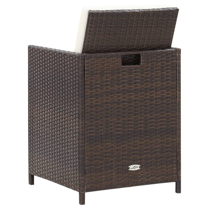 Set mobilier de exterior cu perne, 13 piese, maro, poliratan - WALTI WALTI