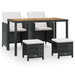 Set mobilier de exterior, 5 piese negru, poliratan, lemn acacia - WALTI WALTI