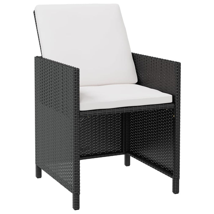 Set mobilier de exterior, 5 piese negru, poliratan, lemn acacia - WALTI WALTI