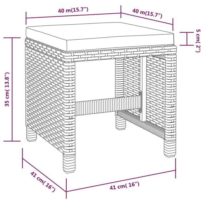 Set mobilier de exterior, 5 piese negru, poliratan, lemn acacia - WALTI WALTI