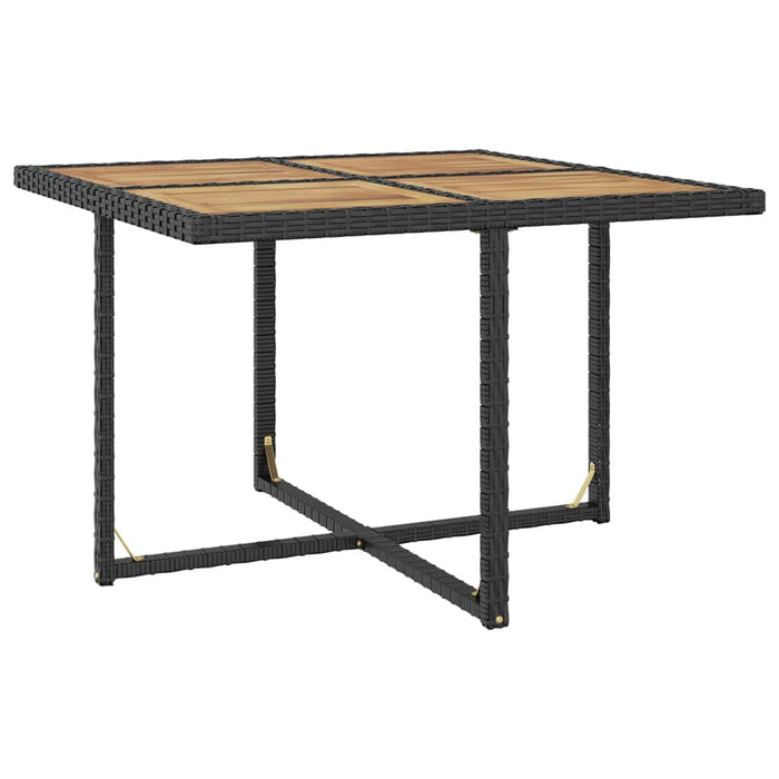 Set mobilier de exterior, 9 piese negru, poliratan, lemn acacia - WALTI WALTI