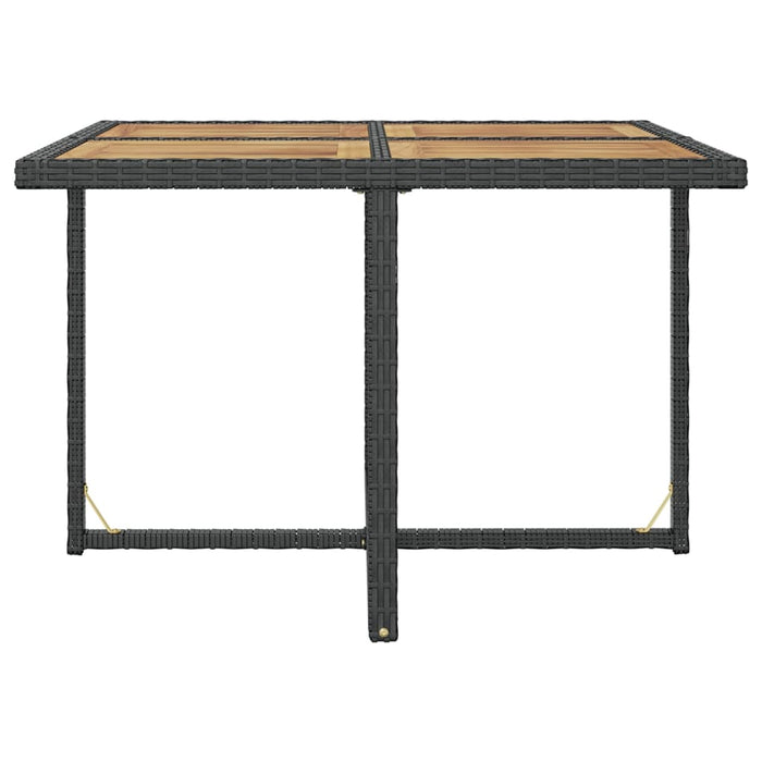 Set mobilier de exterior, 9 piese negru, poliratan, lemn acacia - WALTI WALTI